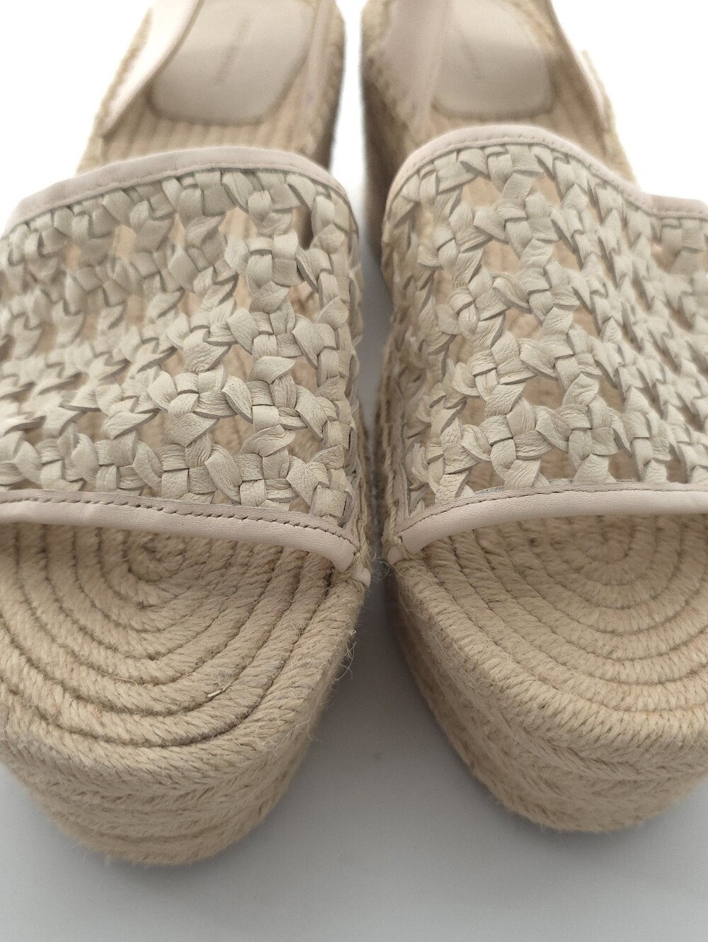 Tory Burch Basket-Weave Leather Espadrille Wedge Sandals Size 10.5 - Picture 5 of 11